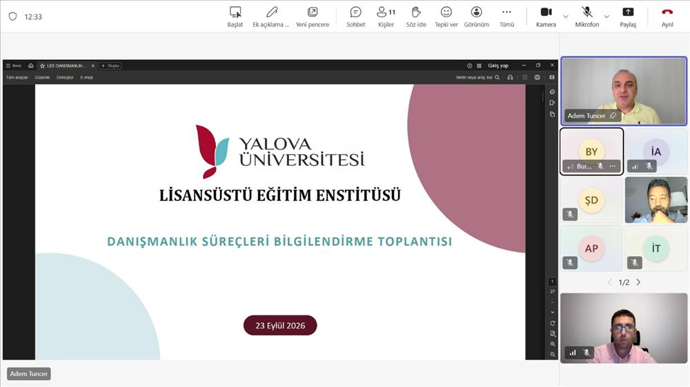 Öğretim Üyelerimiz ile Danışmanlık Süreçleri Bilgilendirme Toplantısı Gerçekleştirildi