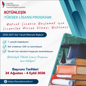 Bütünleşik Yüksek Lisans Programı